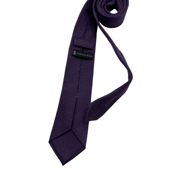 HUDSON ROOM Solid Purple Silk Blend LUXURY Tie ITALY - Picture 2 of 4